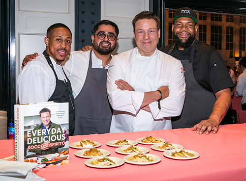 Chef Rocco DiSpirito and Team at Chef's Tribute to Citymeals, supporting meals on wheels and seniors in NYC.