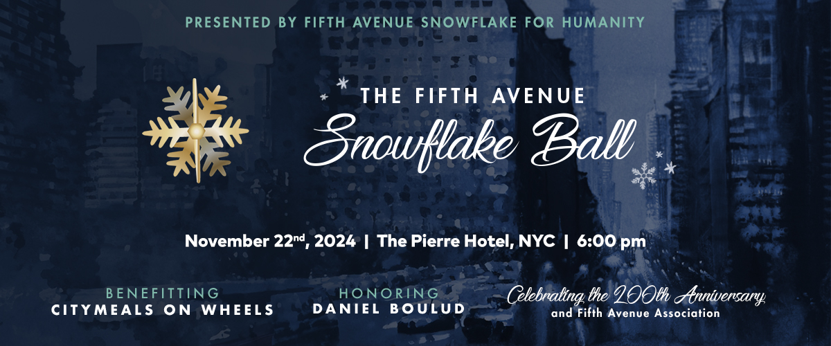 Graphic for the 2024 Snowflake Ball Honoring Citymeals Board Chair Daniel Boulud