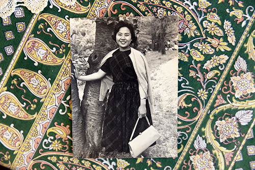 Black and White Photo of Shin Ho as a young woman.