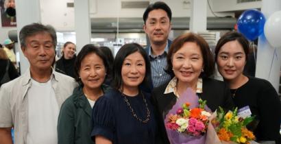Members of the KCS team pose with award-winner Younghee Song Kim.